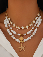Collier multicouche en pierres de mer