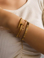 Lot de 3 bracelets à breloques en acier inoxydable